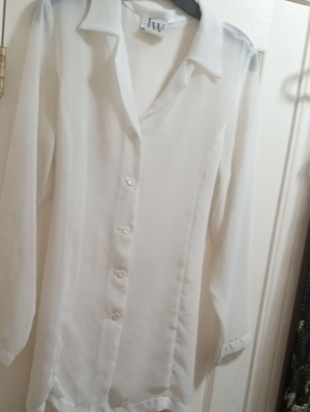 Lightweight White Button-Front Blouse